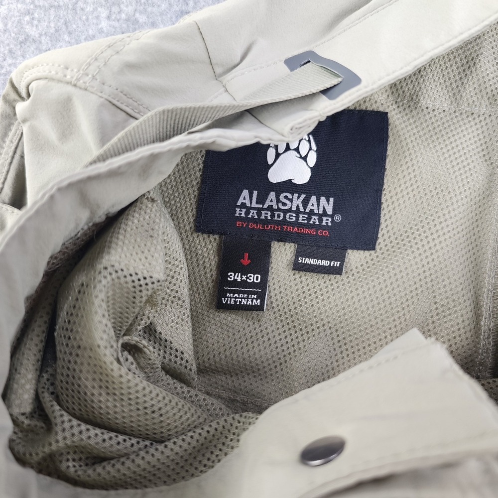 Alaskan Hardgear Pants Mens 34x30 Nylon Stretch Beige Belted 26" Inseam Hiking - Picture 5 of 12